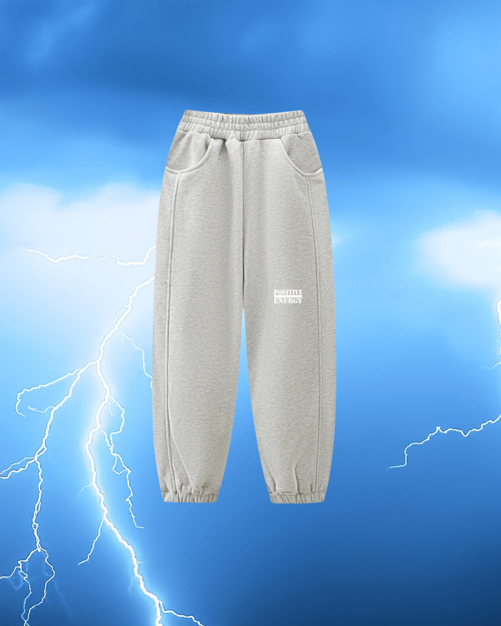 POSITIVE ENERGY Essential Kids' Fleece Jogged Sweatpants (GREY)