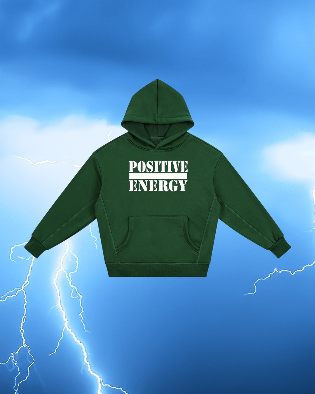 POSITIVE ENERGY Essential Kids' Fleece Hoodie (GREEN)