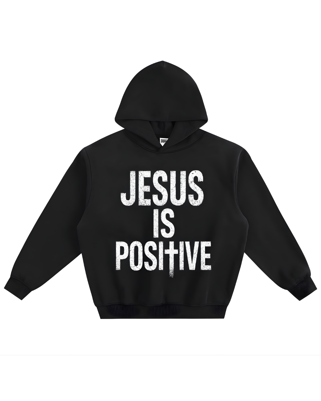 POSITIVE ENERGY "Jesus is POSItIVE" Premium Fleeced Boxy Hoodie
