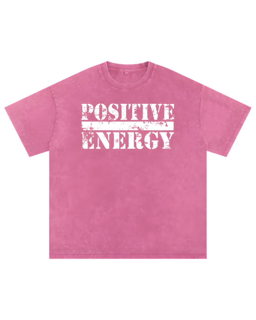 POSITIVE ENERGY Premium Snow Washed Oversized T-Shirt (PINK)