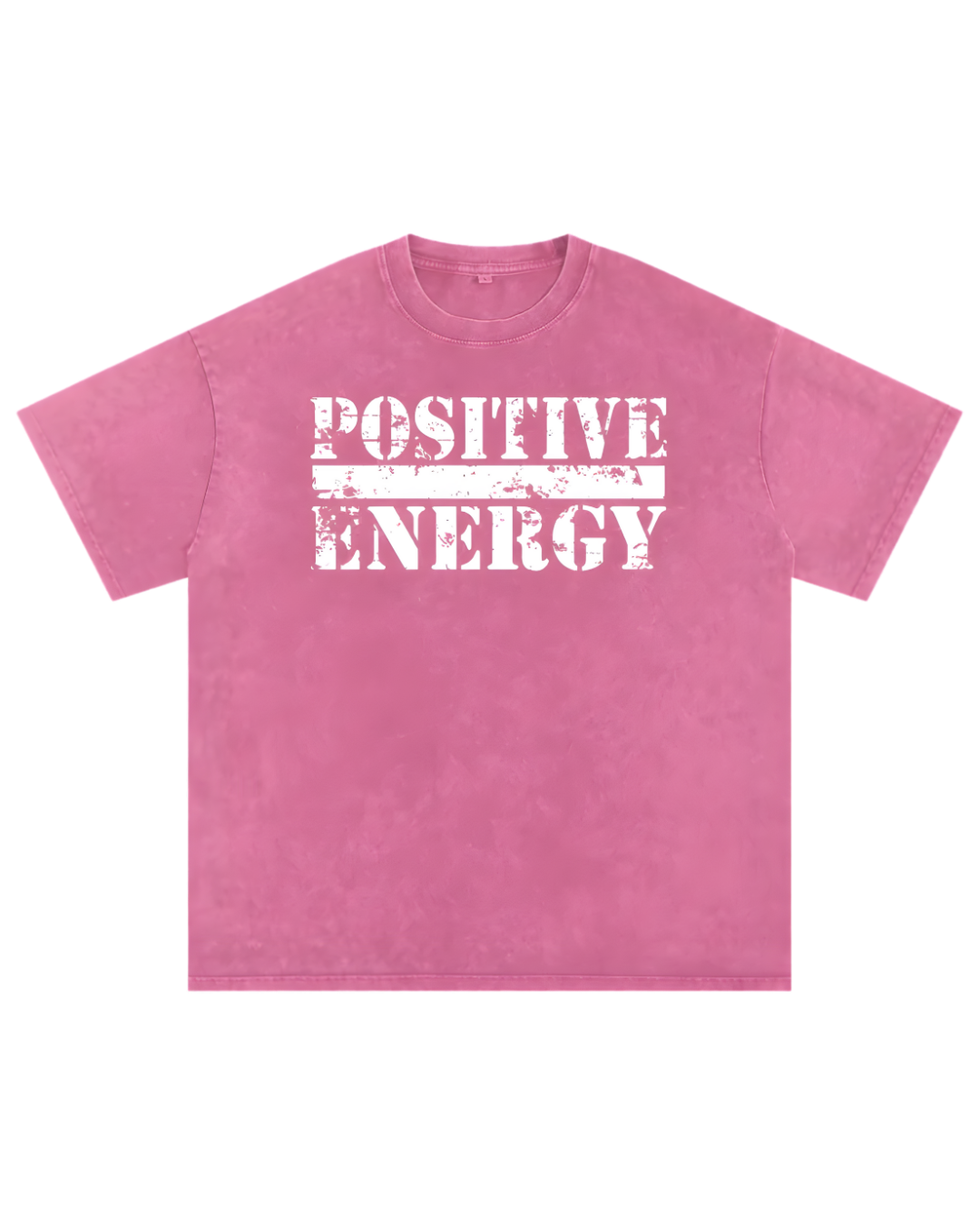 POSITIVE ENERGY Premium Snow Washed Oversized T-Shirt (PINK)