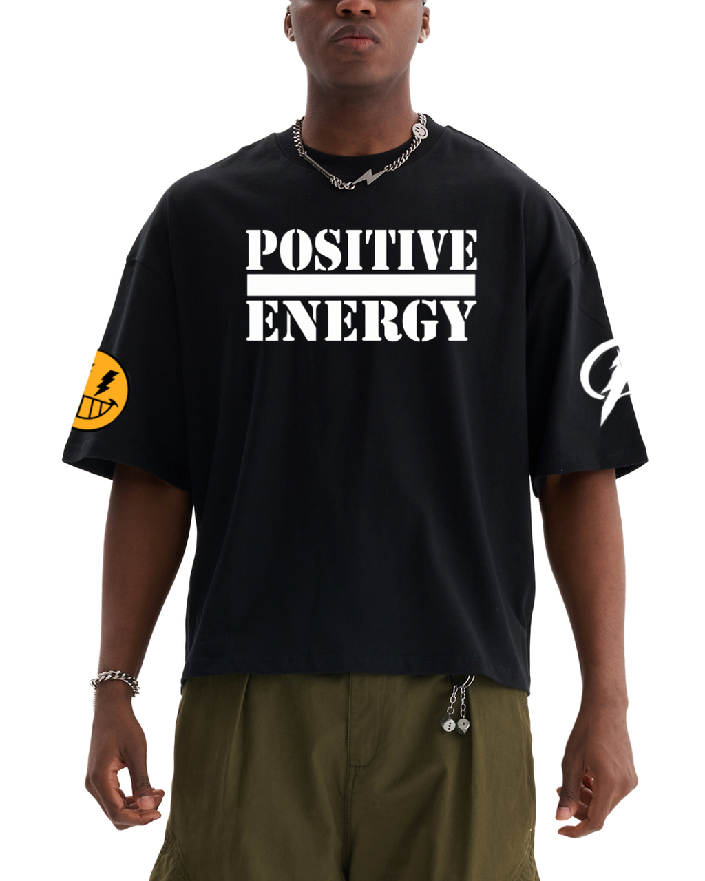 POSITIVE ENERGY Boxy Logo T-Shirt