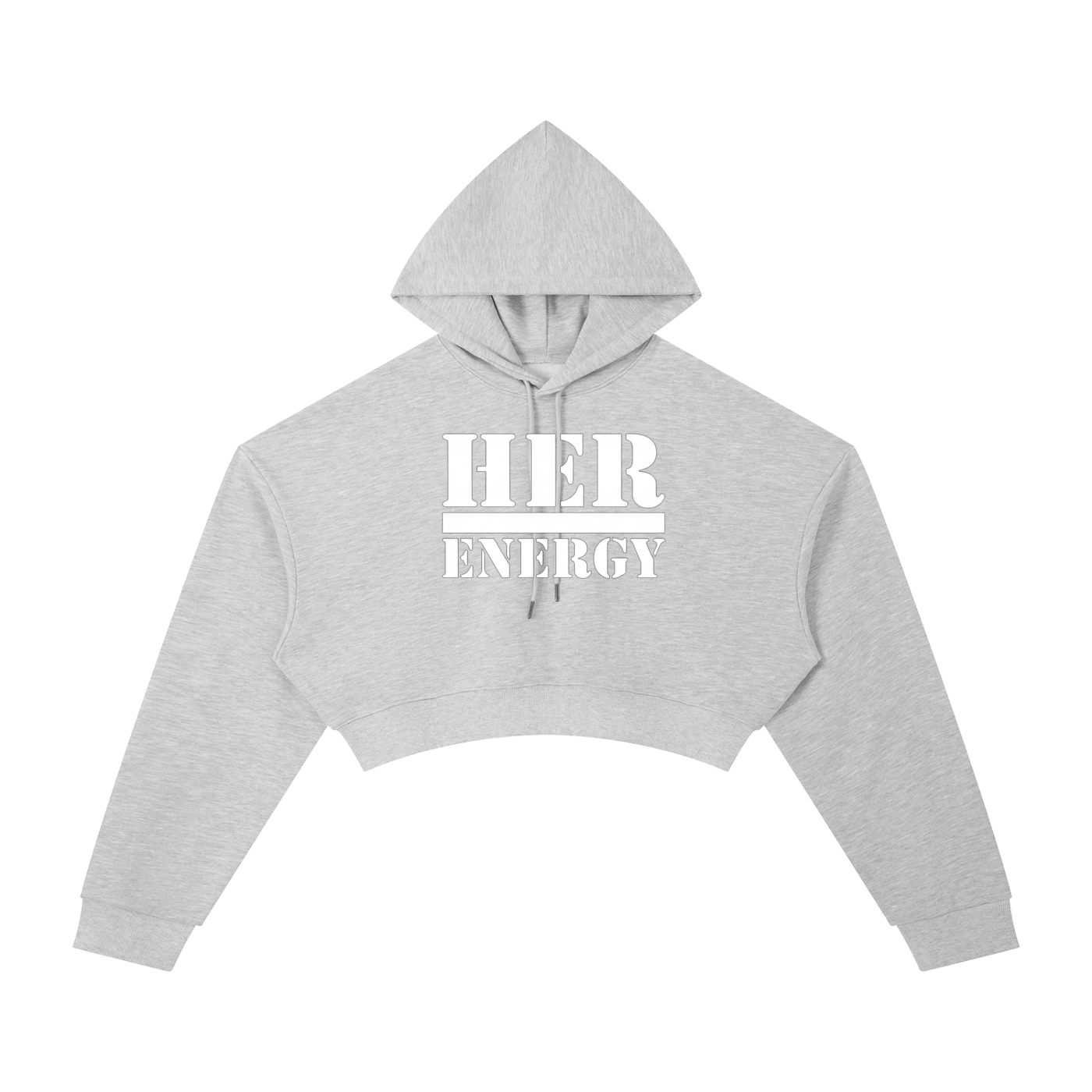 POSITIVE ENERGY W Essential Cropped Hoodie (BLACK)