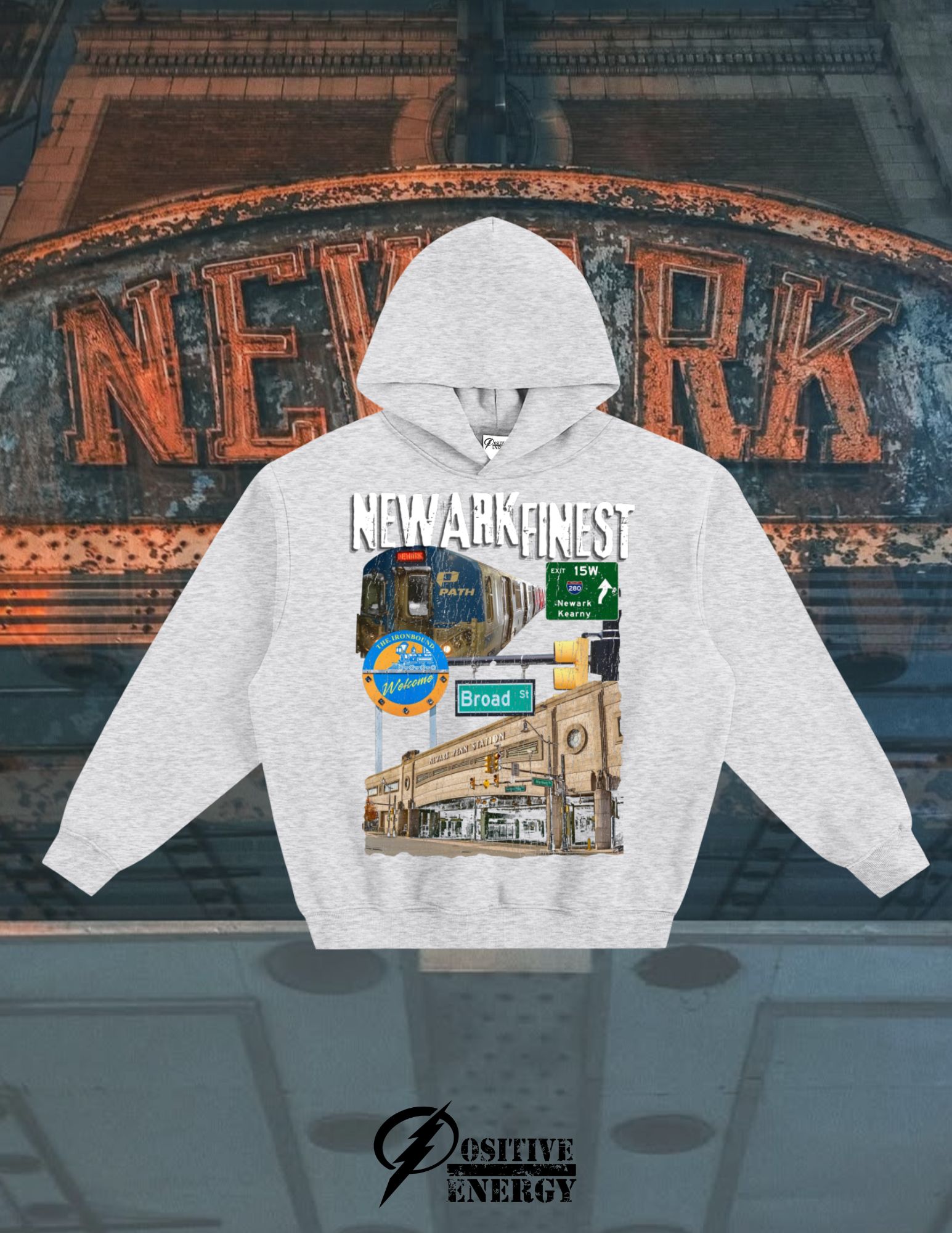 NEWARK FINEST "BROAD STATEMENT" Hoodies (Grey & Black)