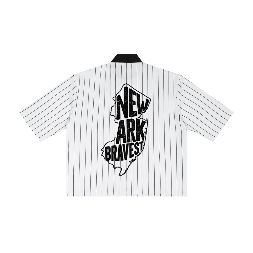 Unisex Striped Full-Zip Baseball Jersey