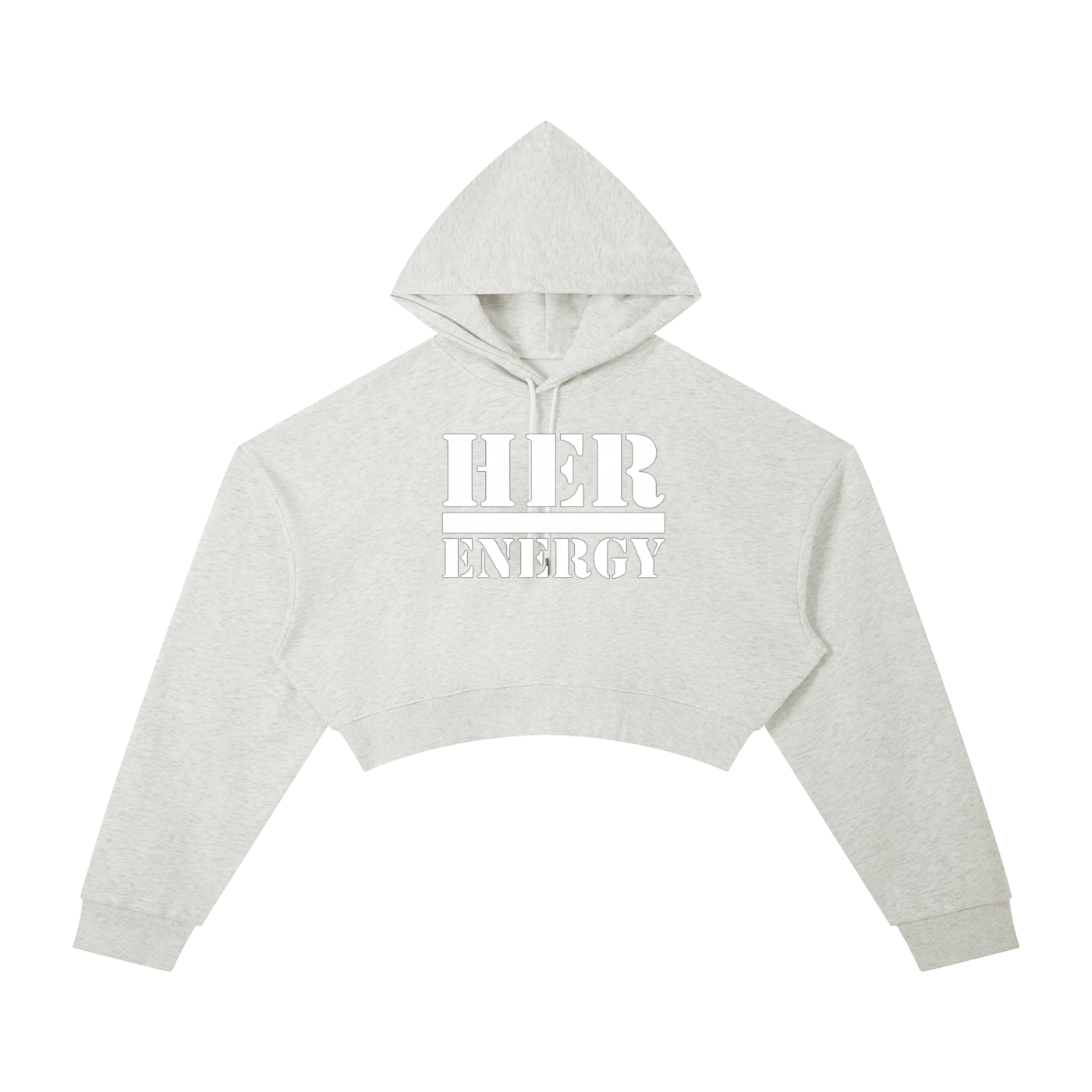 POSITIVE ENERGY W Essential Cropped Hoodie (BLACK)