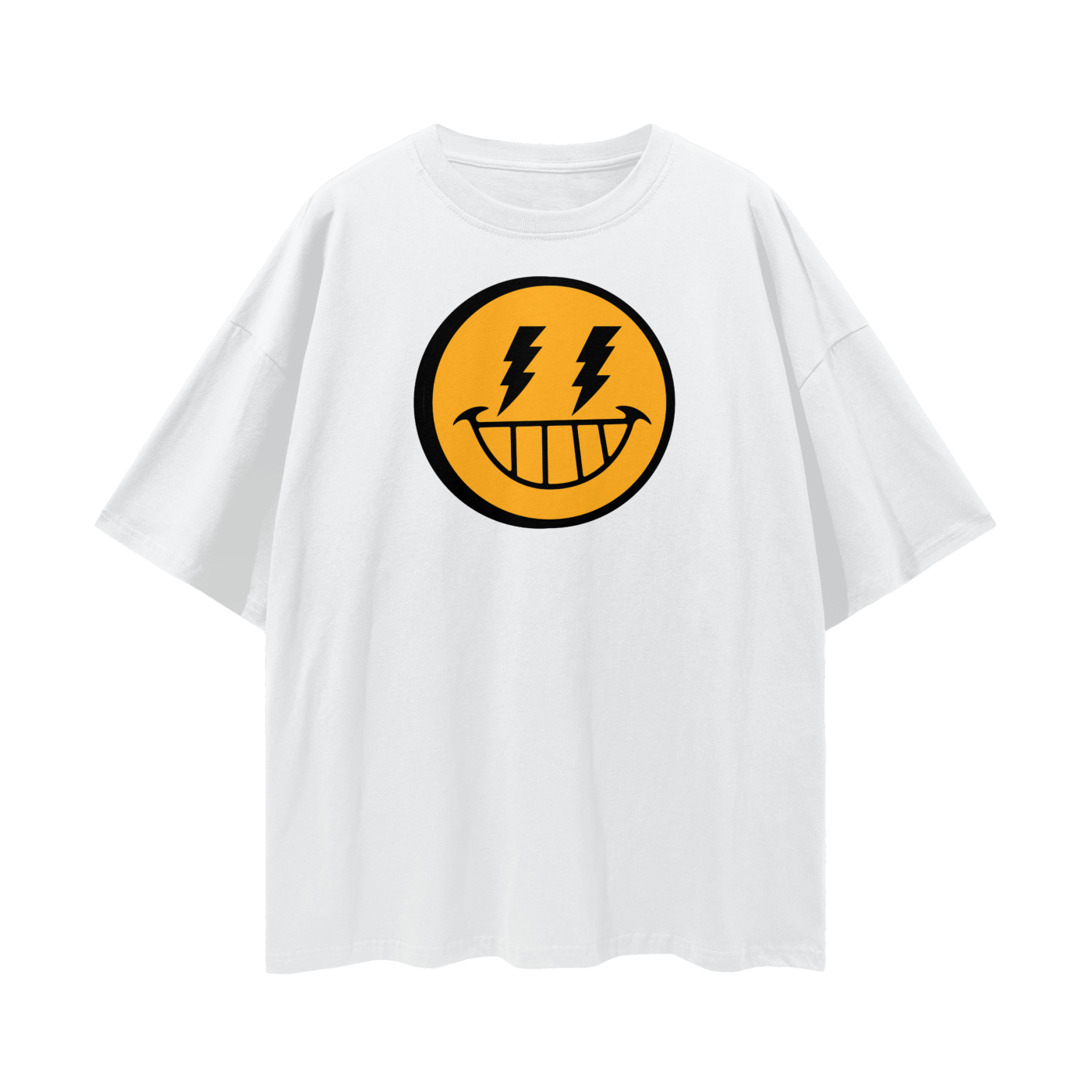 POSITIVE ENERGY Smilez Oversized Streetwear T-Shirt (WHITE)
