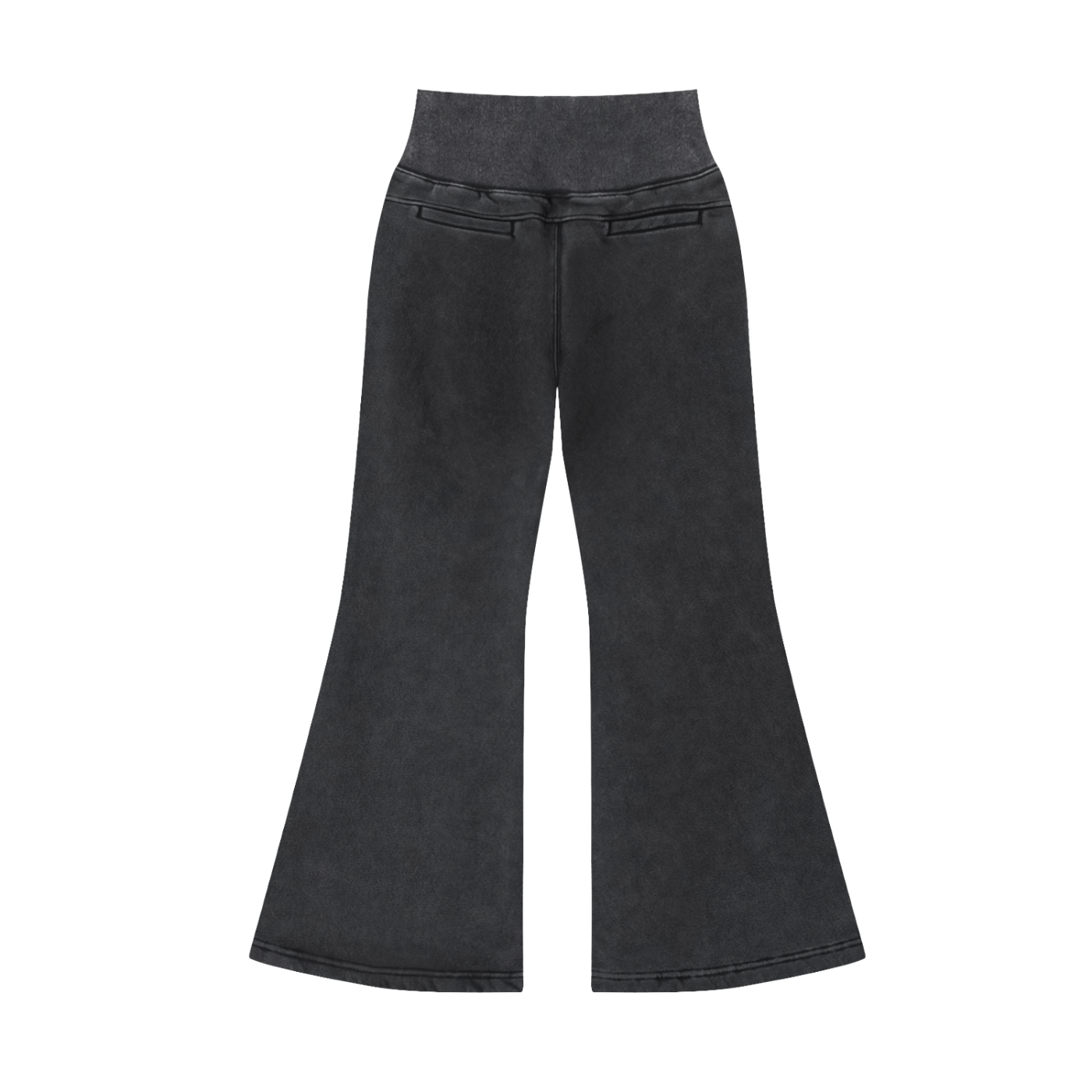 POSITIVE ENERGY W Vintage Washed Flared Fleece Pants (BLACK)
