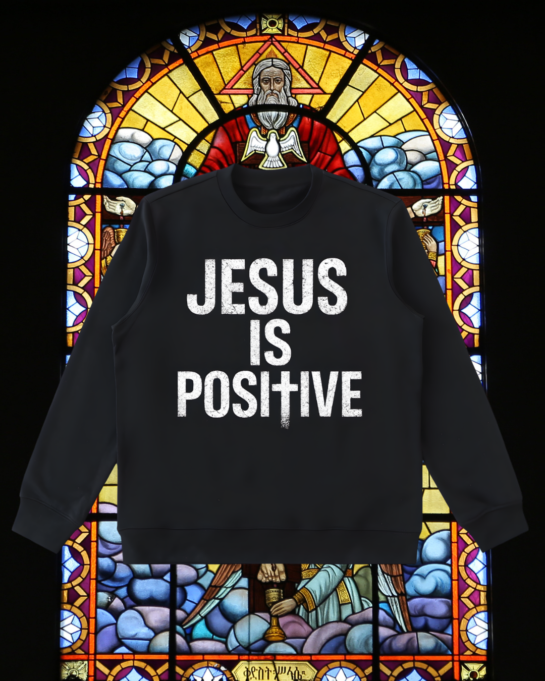 POSITIVE ENERGY "Jesus Is POSItIVE" Crewneck Sweatshirt