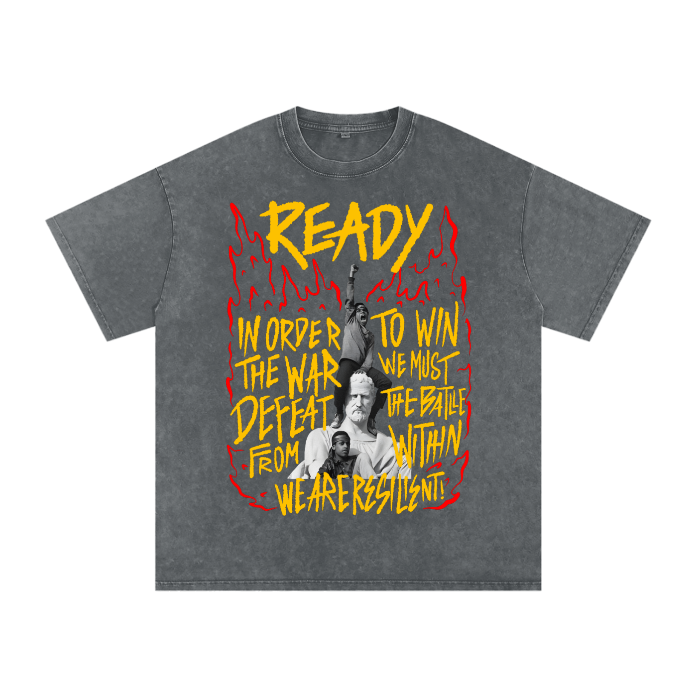 WAR READY Acid Wash Oversize T-Shirt