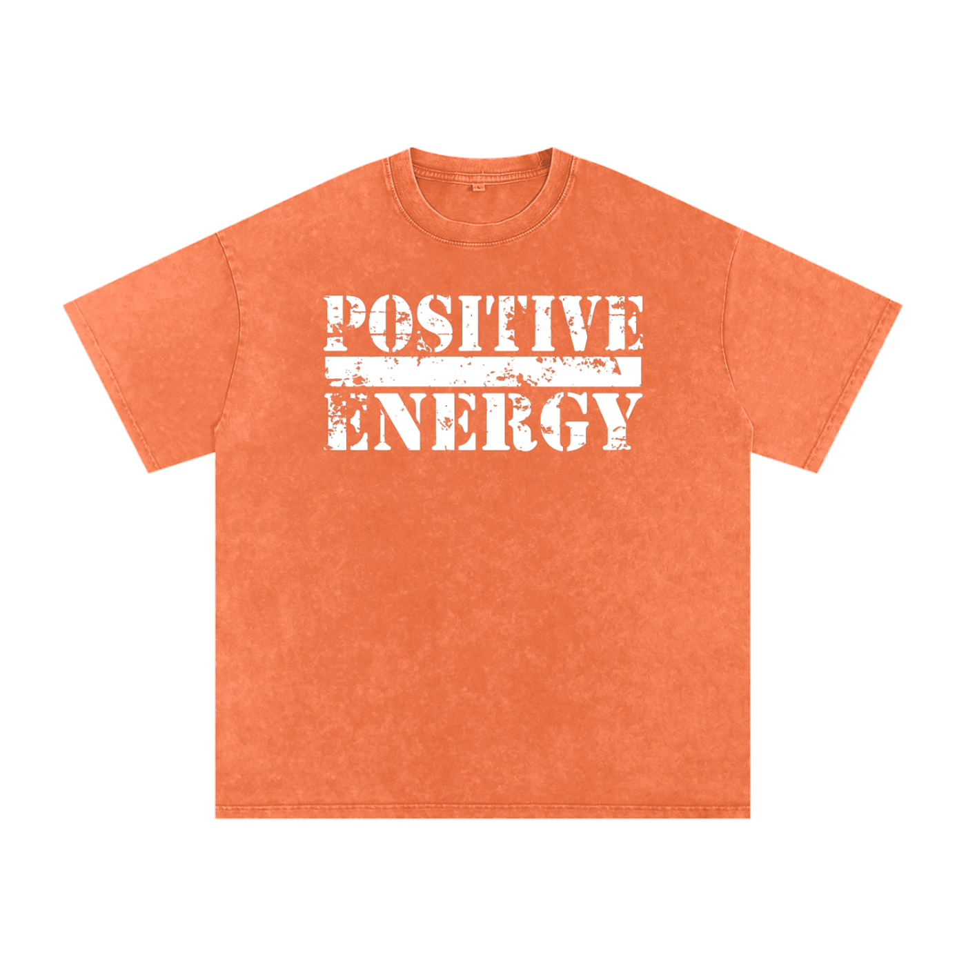 POSITIVE ENERGY Premium Snow Washed Oversized T-Shirt (ORANGE)
