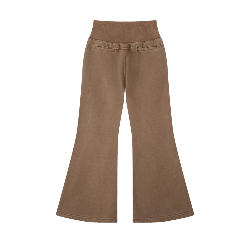 POSITIVE ENERGY W Vintage Washed Flared Fleece Pants (BLACK)