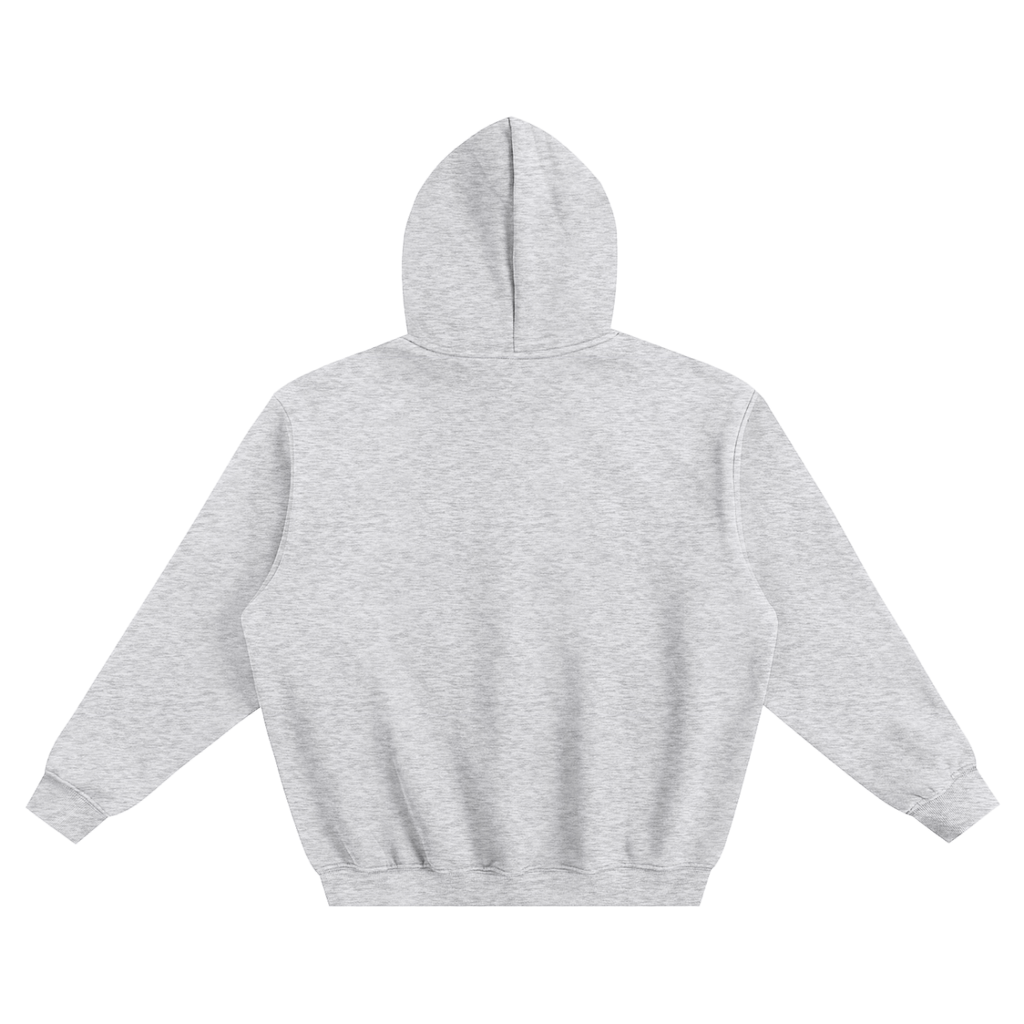 POSITIVE ENERGY Fleeced Boxy Hoodie (GREY)