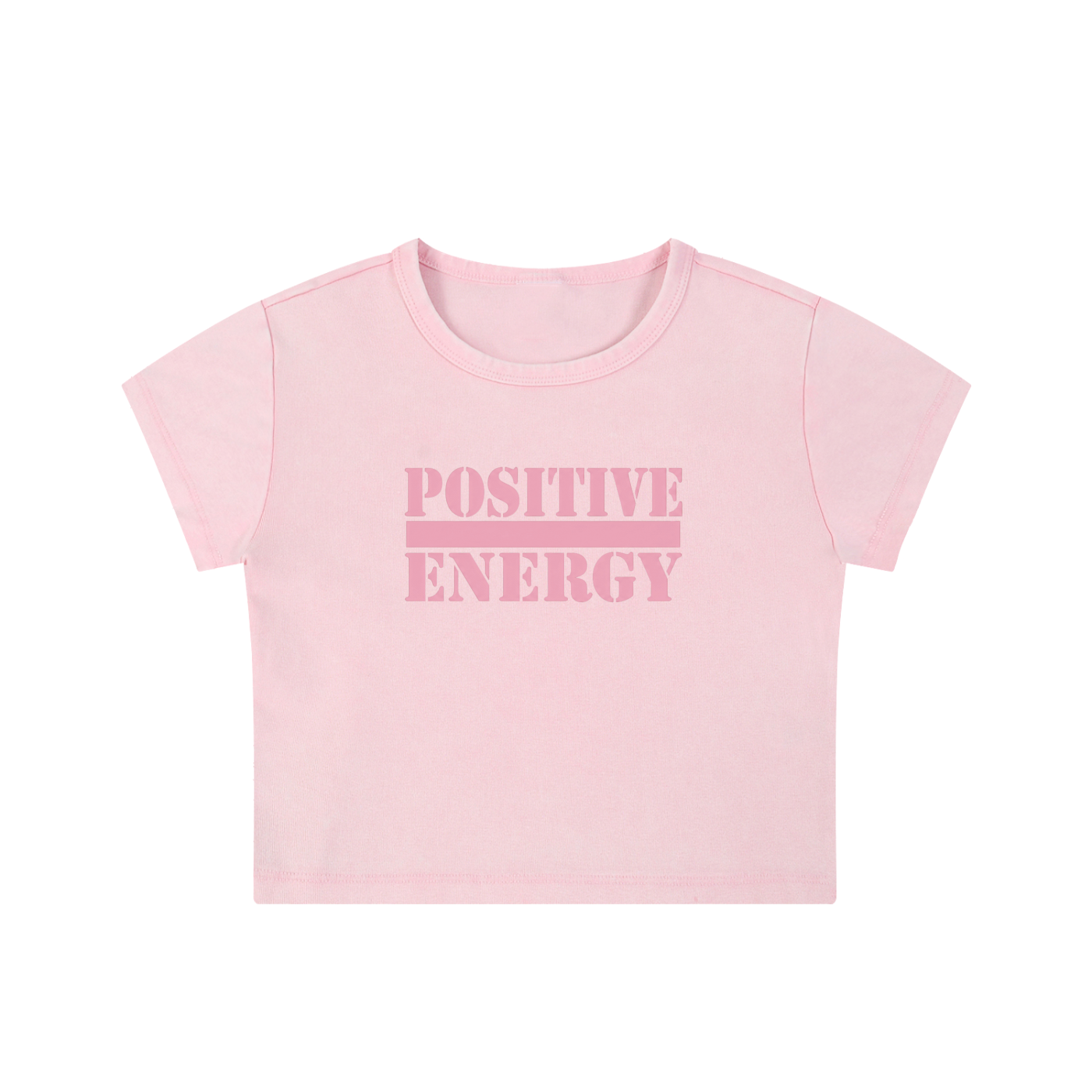 POSITIVE ENERGY W Snow Washed Crop Top (BLACK)