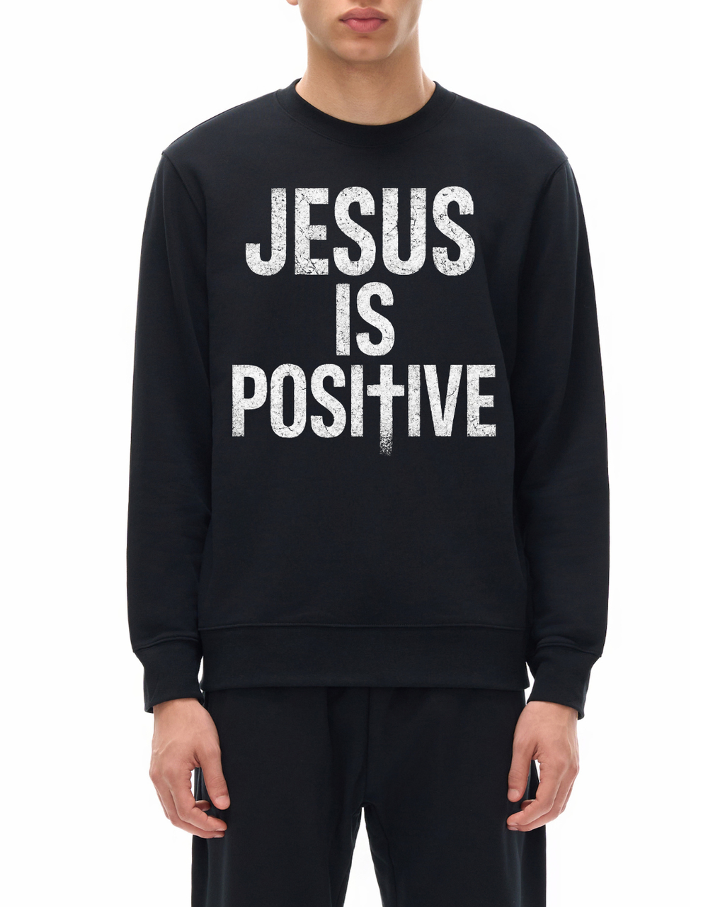 POSITIVE ENERGY "Jesus Is POSItIVE" Crewneck Sweatshirt