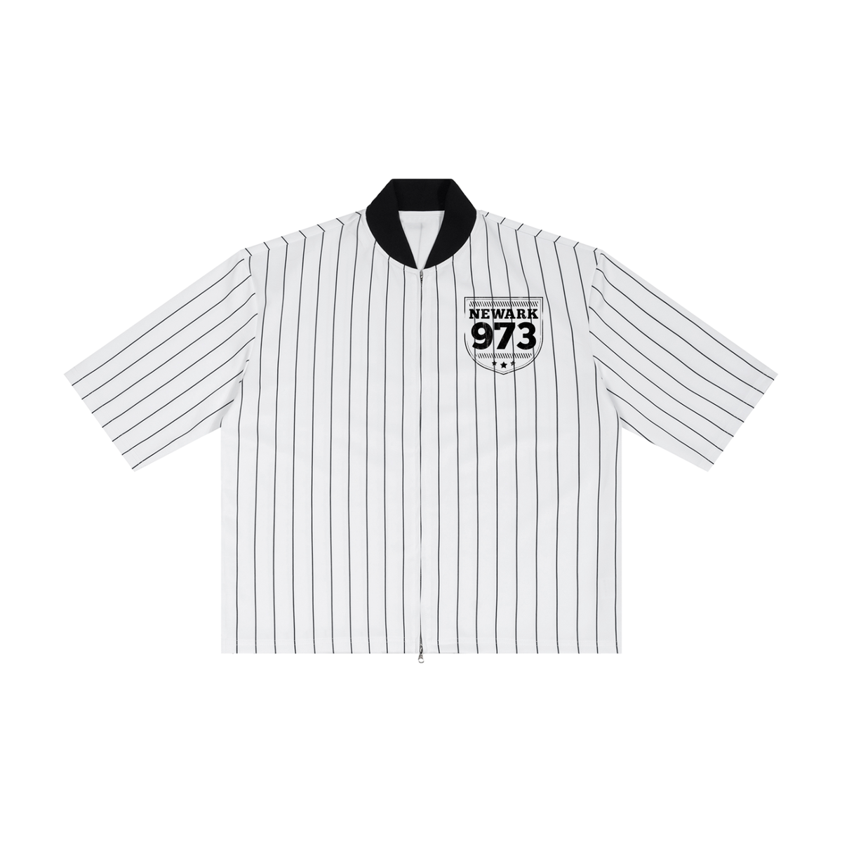 Unisex Striped Full-Zip Baseball Jersey