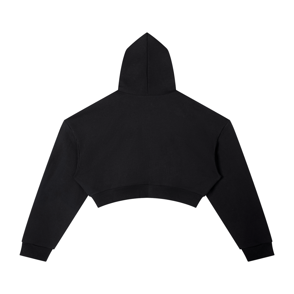 POSITIVE ENERGY W Essential Cropped Hoodie (BLACK)