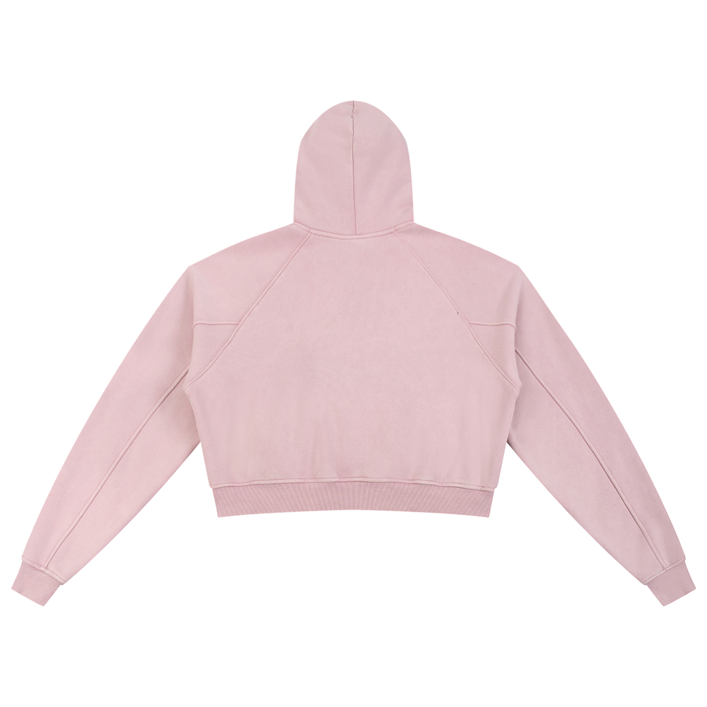 POSITIVE ENERGY W Snow Washed Cropped Hoodie (SKY BLUE)