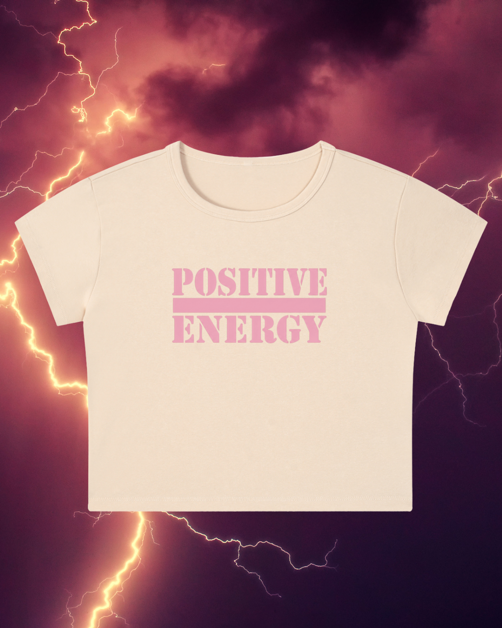 POSITIVE ENERGY W Snow Washed Crop Top (KHAKI)