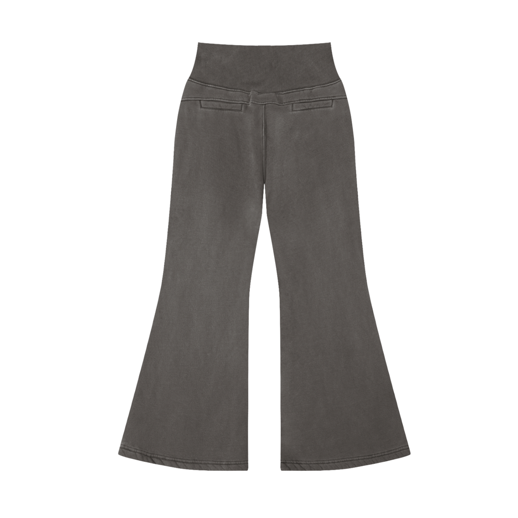 POSITIVE ENERGY W Vintage Washed Flared Fleece Pants (BLACK)