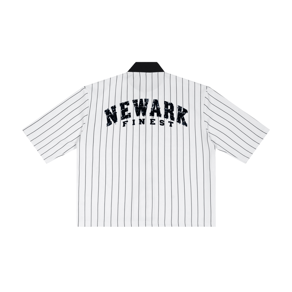 Unisex Striped Full-Zip Baseball Jersey