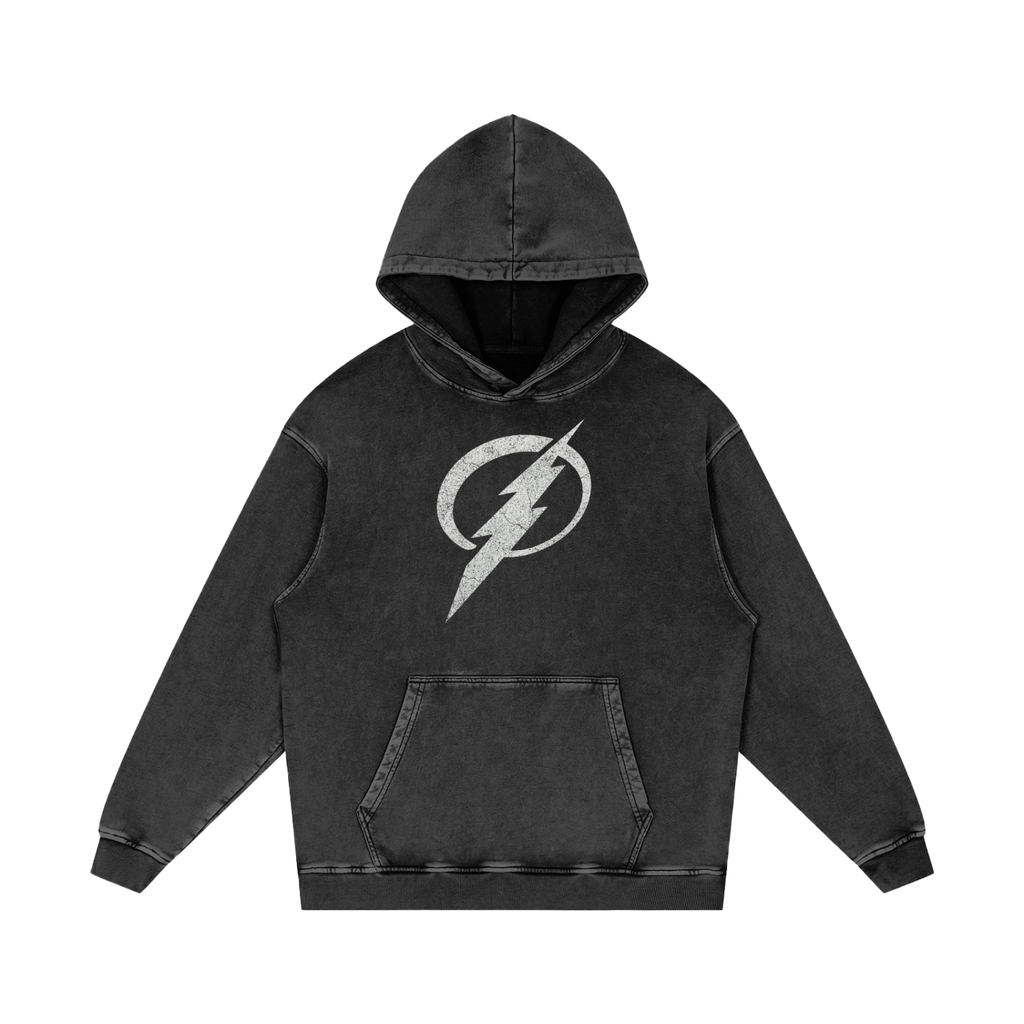 POSITIVE ENERGY Snow Washed Loose Cotton Hoodie