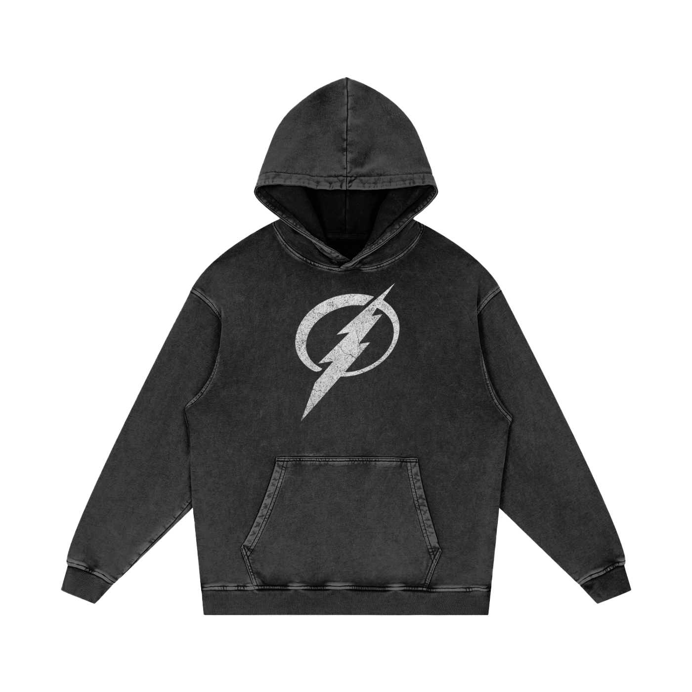 POSITIVE ENERGY Snow Washed Loose Cotton Hoodie