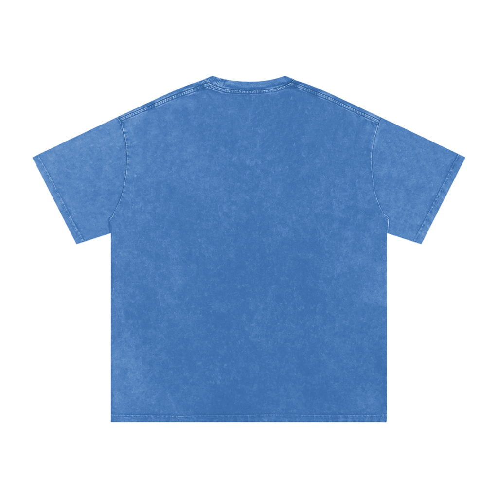 POSITIVE ENERGY Premium Snow Washed Oversized T-Shirt (BLUE)