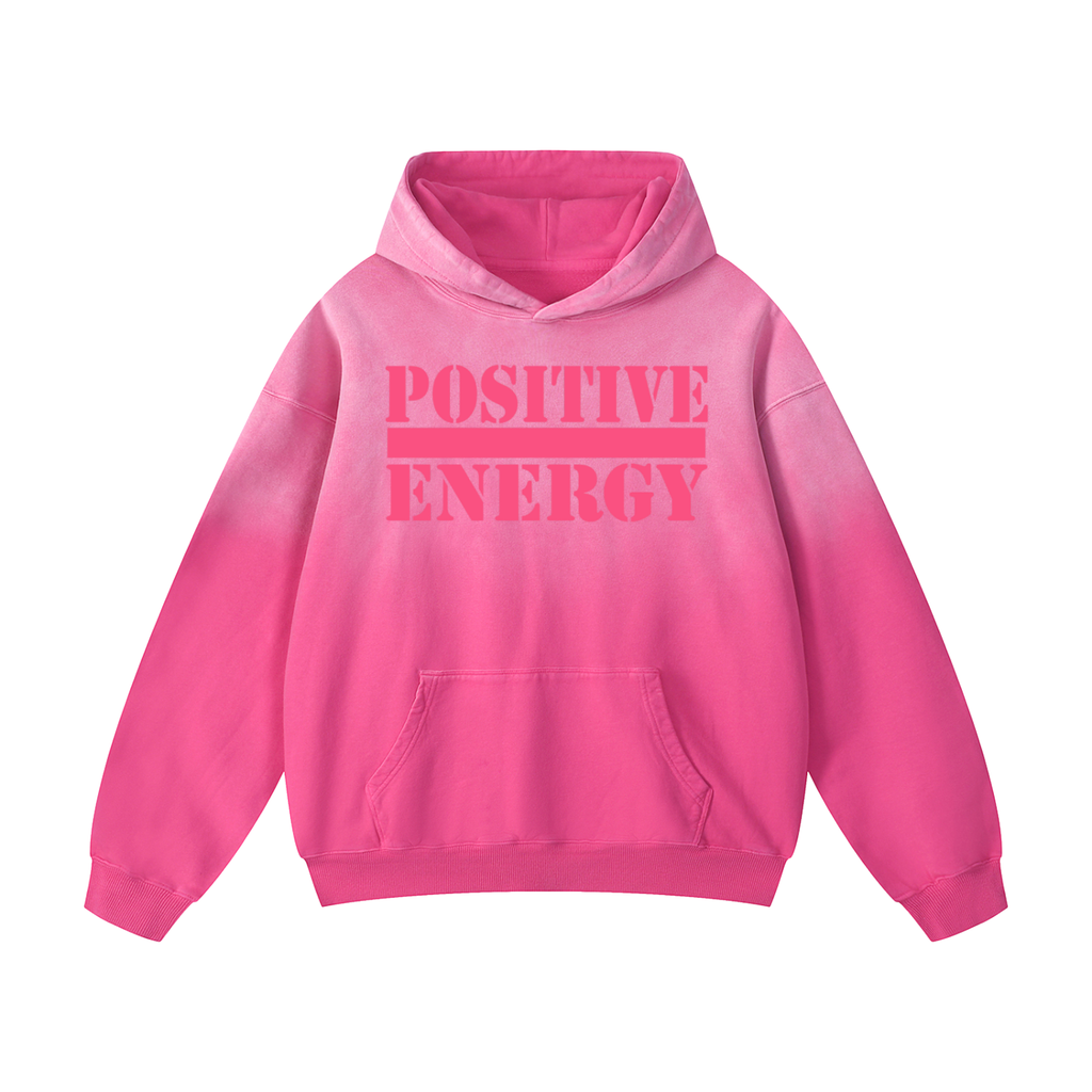 POSITIVE ENERGY Two Tone Sunfade Oversized Hoodie (PINK)