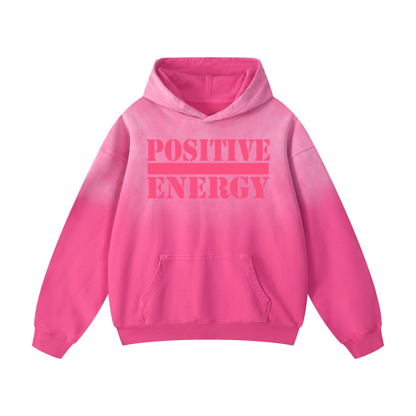 POSITIVE ENERGY Two Tone Sunfade Oversized Hoodie (PINK)