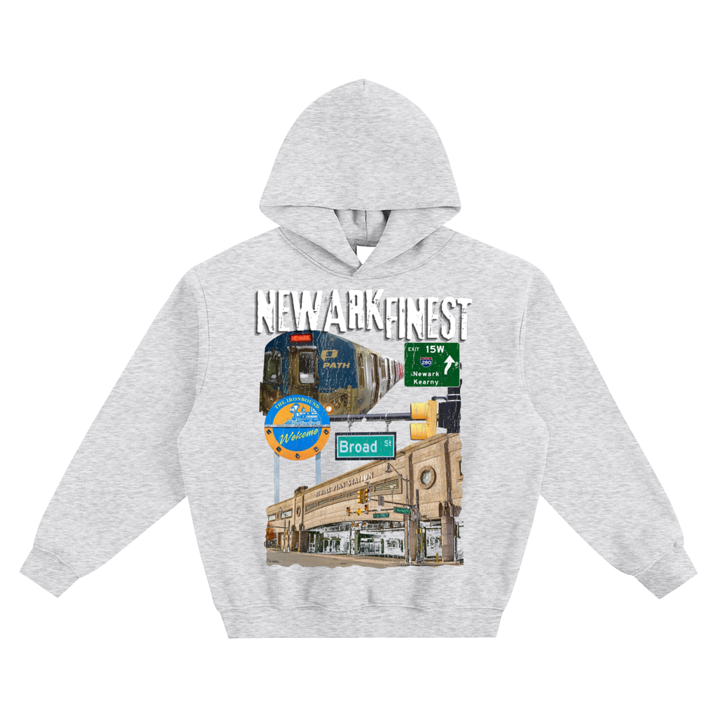 NEWARK FINEST "BROAD STATEMENT" Hoodies (Grey & Black)
