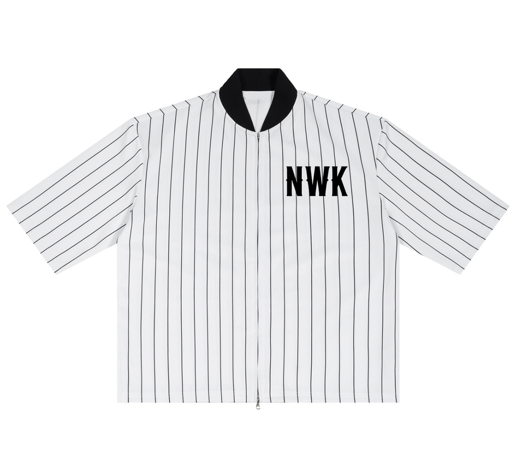 Unisex Striped Full-Zip Baseball Jersey