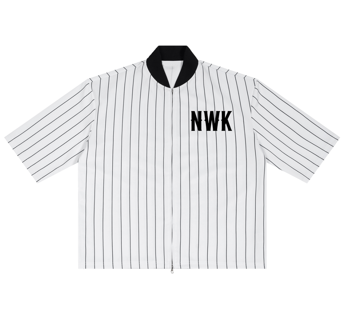 Unisex Striped Full-Zip Baseball Jersey