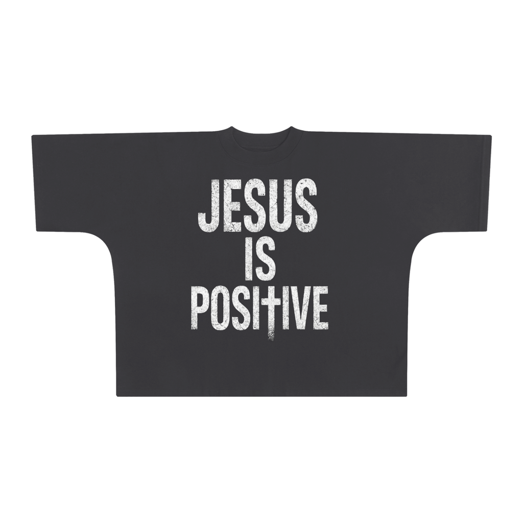 POSITIVE ENERGY "Jesus is POSItIVE" Oversized Boxy T-Shirt