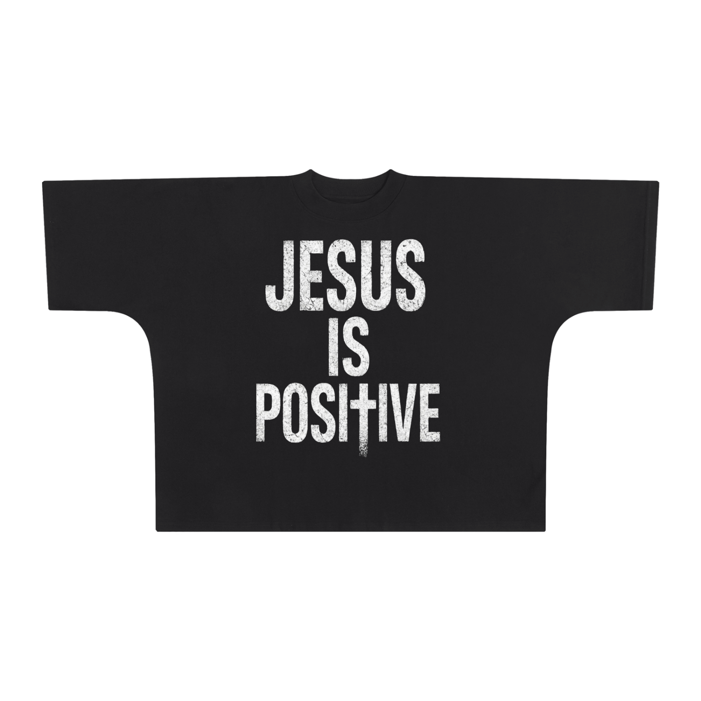POSITIVE ENERGY "Jesus is POSItIVE" Oversized Boxy T-Shirt
