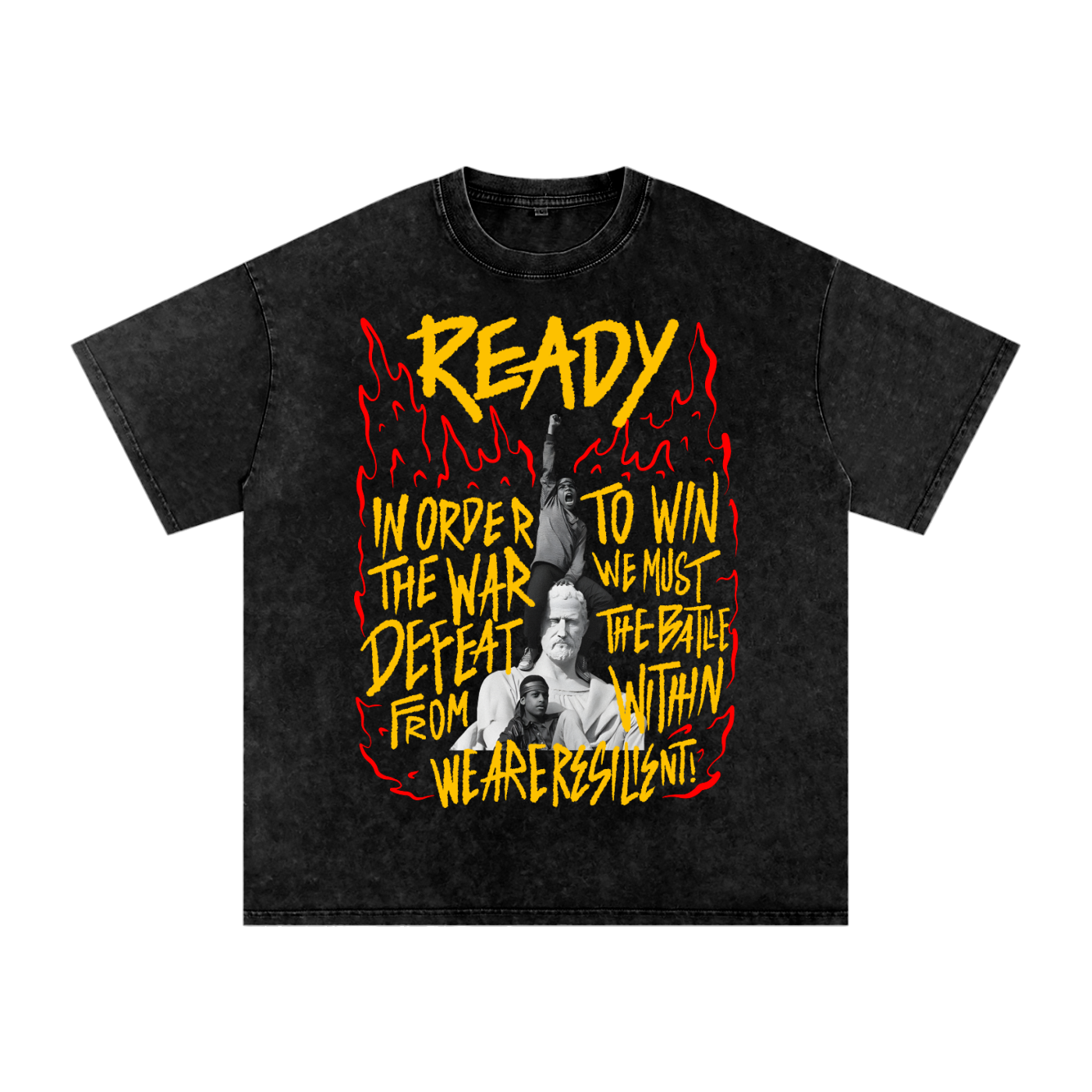WAR READY Acid Wash Oversize T-Shirt