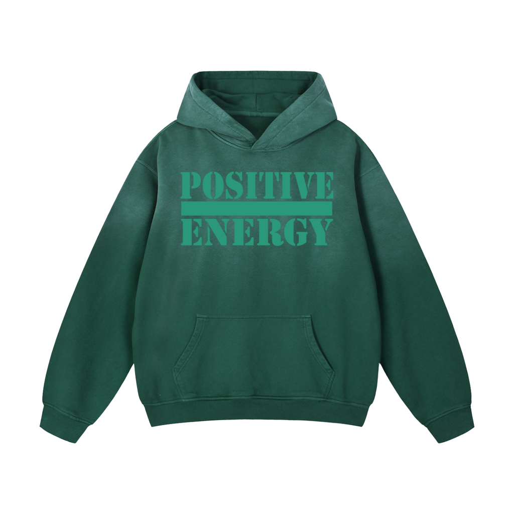 POSITIVE ENERGY Two Tone Sunfade Oversized Hoodie (GREEN)