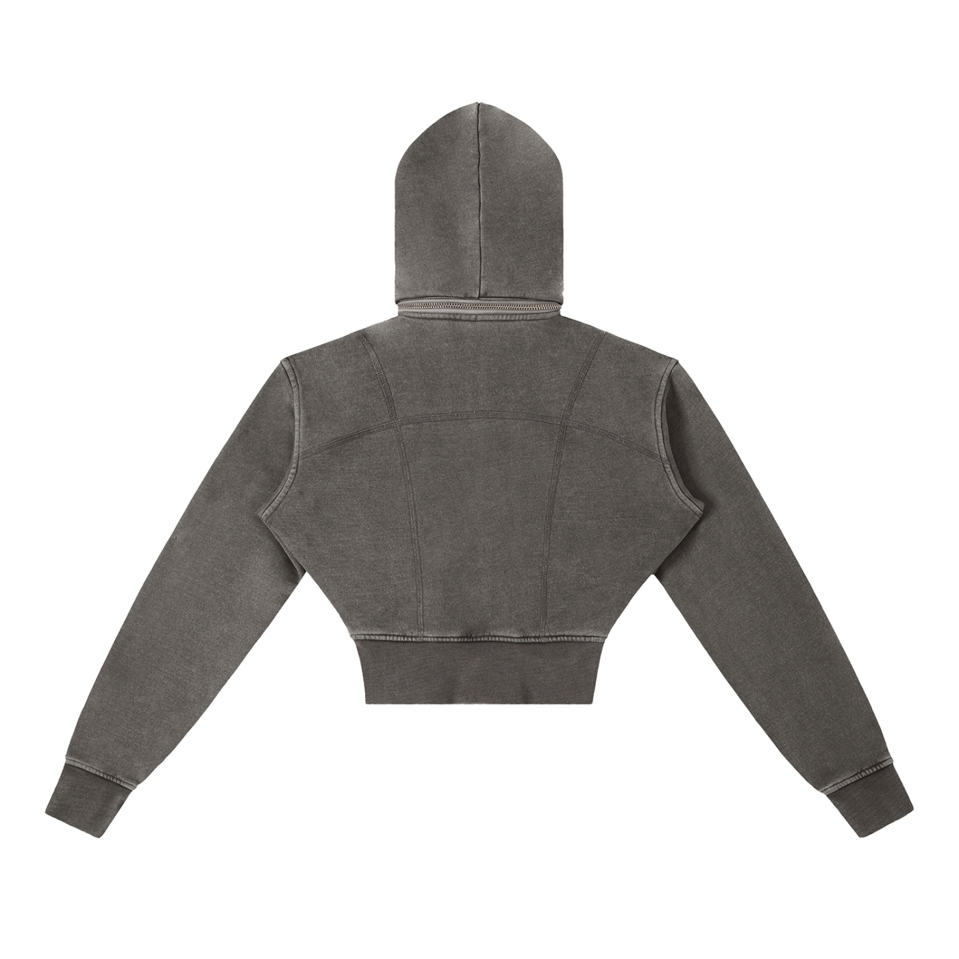 POSITIVE ENERGY W Vintage Washed Cropped Fleece Hoodie (BLACK)
