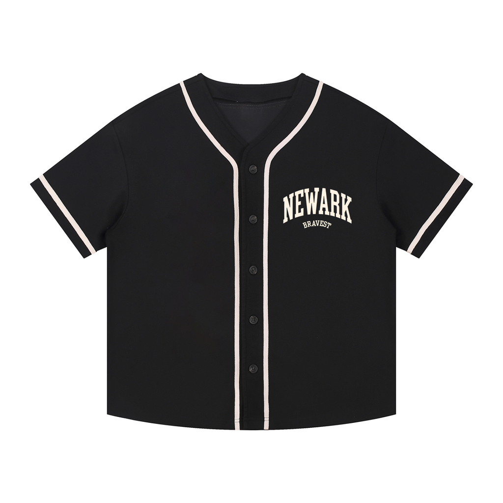 Contrast Piped Button-Up Jersey