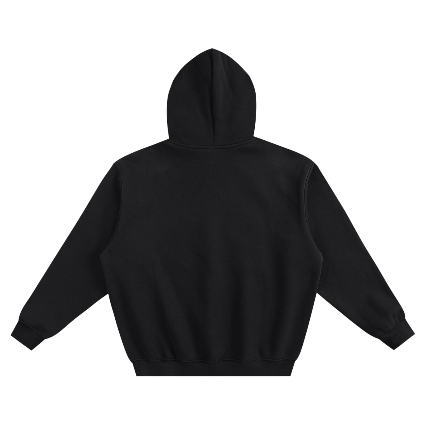 POSITIVE ENERGY Fleeced Boxy Hoodie (BLACK)