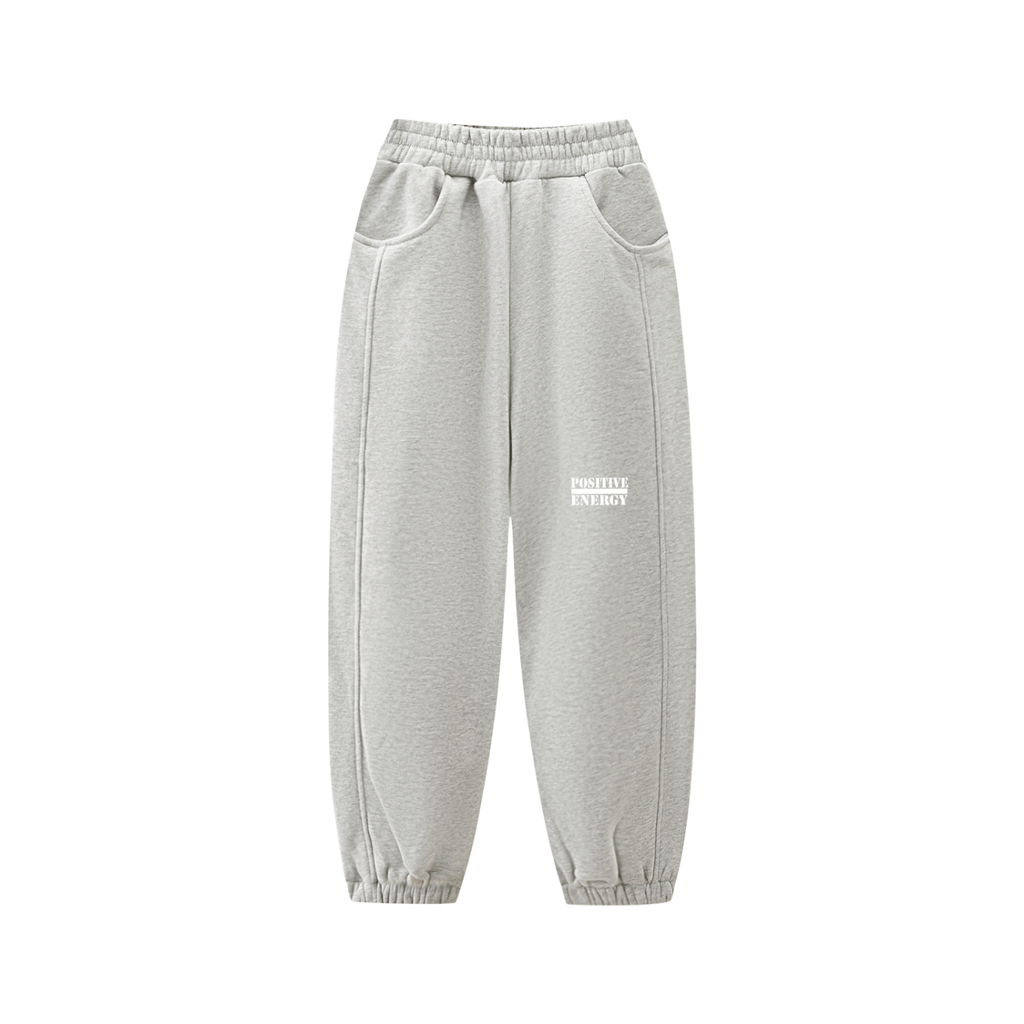 POSITIVE ENERGY Essential Kids' Fleece Jogged Sweatpants (GREY)