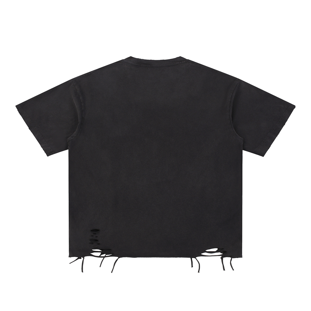 POSITIVE ENERGY Snow Washed Distressed T-Shirt